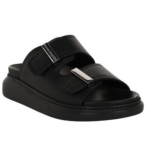 NEW Alexander McQueen Black Chunky Leather Sandals